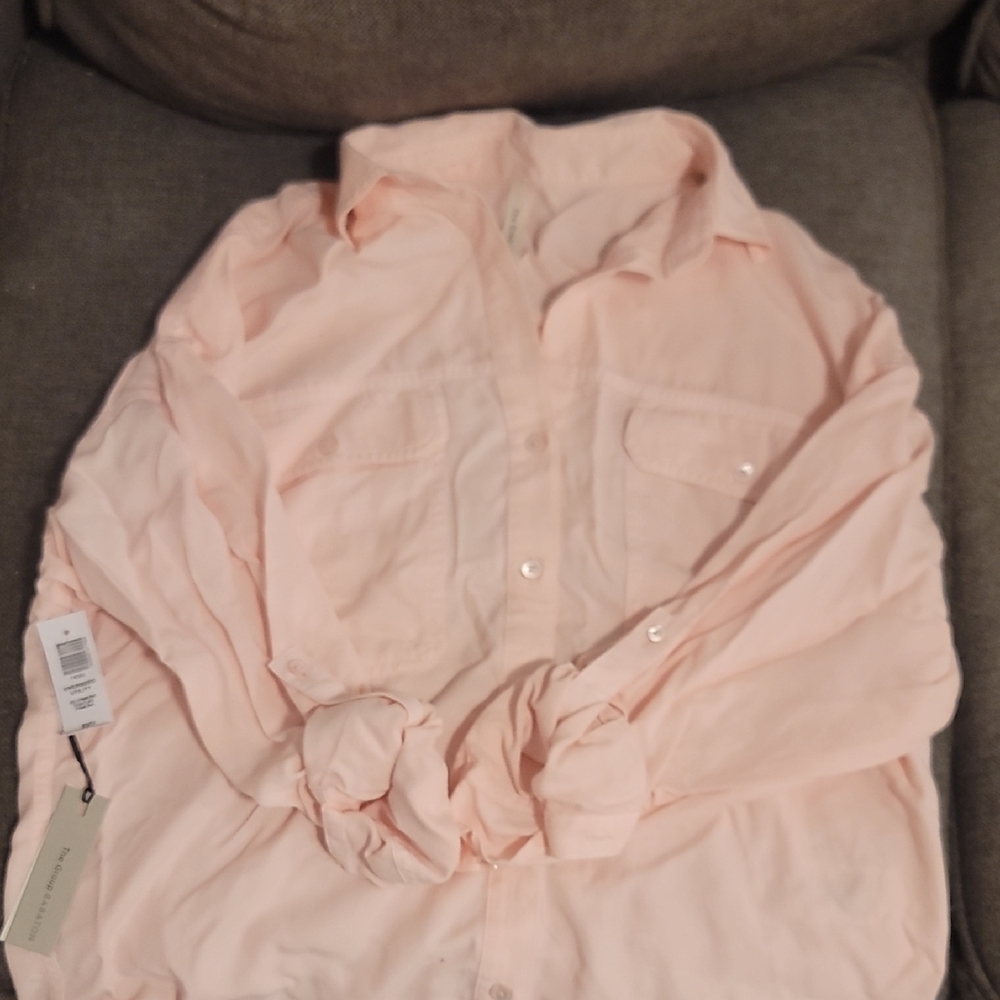 Aritzia Light Pink Button-Up Blouse